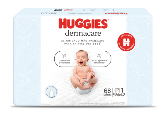 Pañal Huggies Dermacare Talla P 68 unid